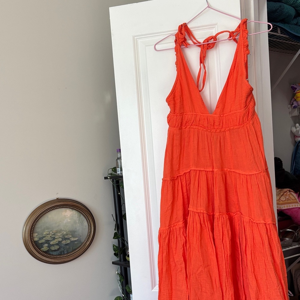 Vibrant Orange Sleeveless Dress by Celandine